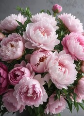 Freshly cut peonies arranged in a luxurious bouquet , beautiful, peony bouquet, elegance