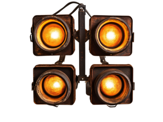 a group of lights on a white background