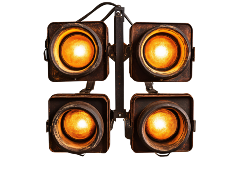 a group of lights on a white background