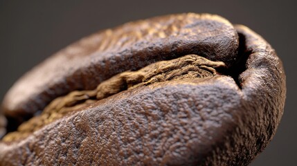 A single coffee bean on a table, perfect for use in product or food photography