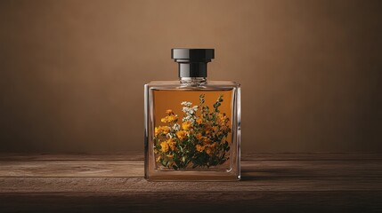 Botanical gin display studio setting product photography elegant environment close-up view nature-inspired concept