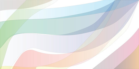 Abstract green curve waves background isolated on white and is the edge of the picture, Panoramic banner background with copy space. Colorful geometric background. 