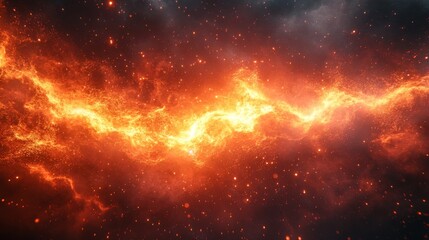 Fototapeta premium A pure electric explosion in a dark red plasma that burned brightly.