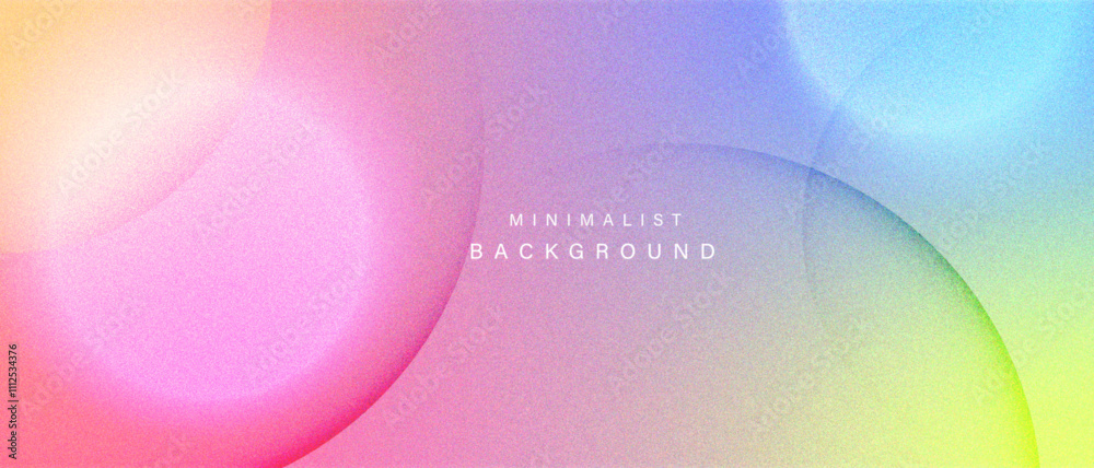 Poster Gradient pastel abstract background with circular shapes.