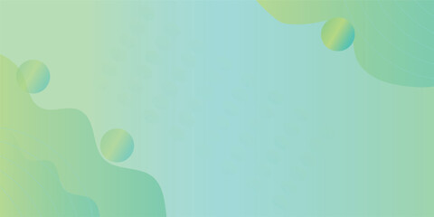 Abstract green curve waves background isolated on white and is the edge of the picture, Panoramic banner background with copy space. Colorful geometric background. 