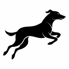 Dog Leap vector silhouette black design white background