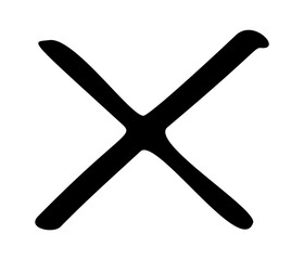 Hand drawn cross black checkmark