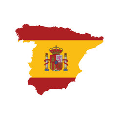 Fototapeta premium Spain map icon. Spain flag. Vector illustration