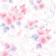 Elegant watercolor Floral Seamless Pattern with Delicate Flowers