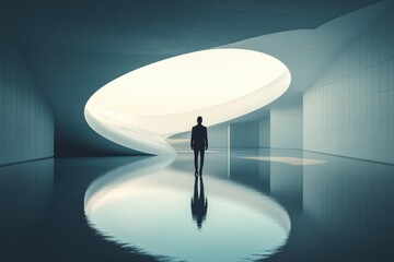 person in a bulb