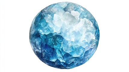 A delicate watercolor depiction of a blue and white egg, perfect for springtime or Easter-themed designs