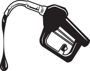fuel pump nozzle gasoline isolated vector on white background, 