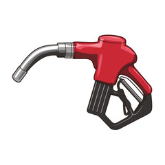 fuel pump nozzle gasoline isolated vector on white background