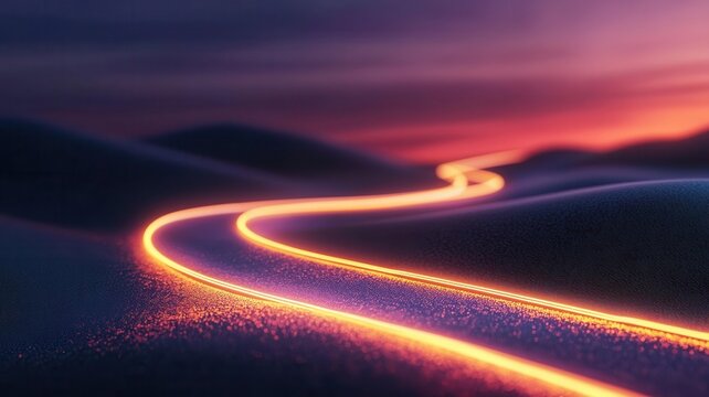 Glowing financial road map connecting businesses to insurance providers, secure financial future concept