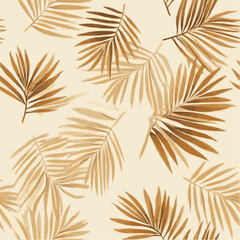 vector seamless pattern of Warm Palm Leaves