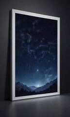Fototapeta premium Starry night scene with small white dots on a dark blue canvas , space, constellations