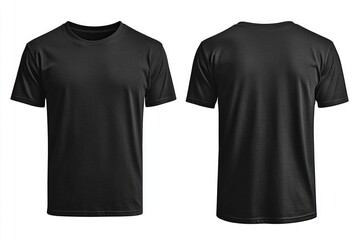 Naklejka premium Simple and elegant image of a black t-shirt on a white background, suitable for various design projects