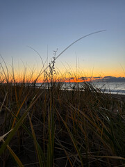 Sunrise over the ocean on the beach