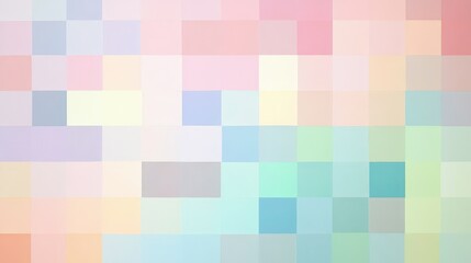 A minimalist abstract pixel art composition, where blocks are arranged in a grid pattern, with soft gradients of pastel colors