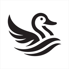 silhouette of a swan