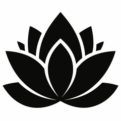 Lotus Petal vector silhouette black design white background