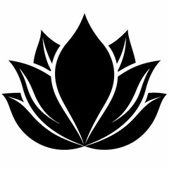 Lotus Petal vector silhouette black design white background