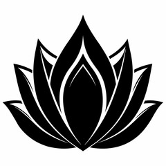 Lotus Petal vector silhouette black design white background