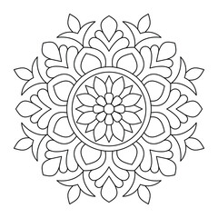 Radial network pattern design for tattoo coloring book, vector file
