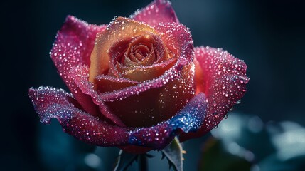 Exquisite Multicolor Rose, Close up.