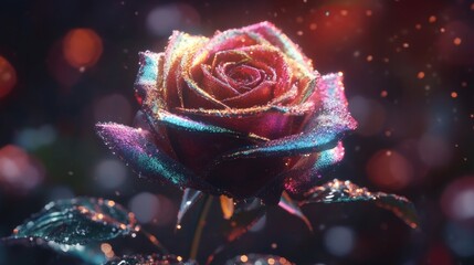 Exquisite Multicolor Rose, Close up.