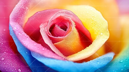 Exquisite Multicolor Rose, Close up.