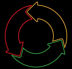 Infographic element in the form of three arrows with a stroke