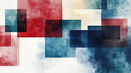 Fototapeta premium A minimalist watercolor background with pixelated accents, creating a balance between softness and the sharpness of digital squares