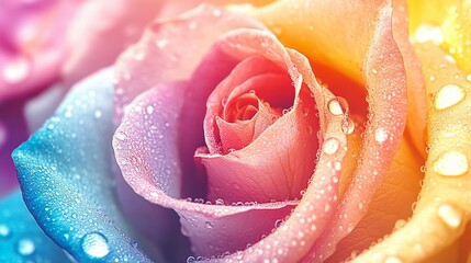 Exquisite Multicolor Rose, Close up.