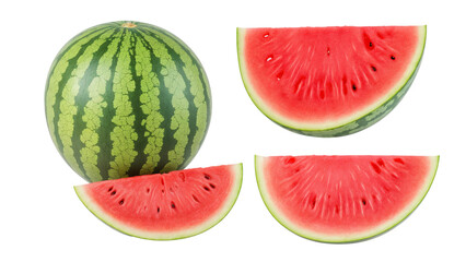 Slice of watermelon isolated on transparent background