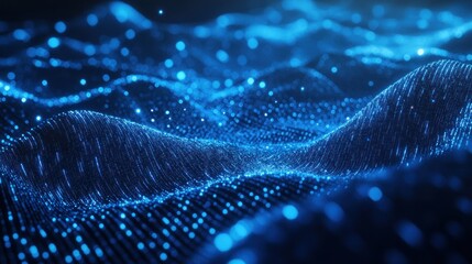 Abstract Blue Digital Landscape