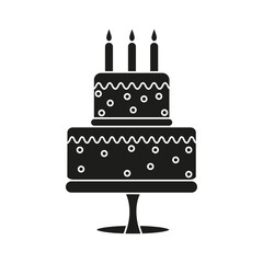 Birthday cake Icon Symbol mark in Outline style
