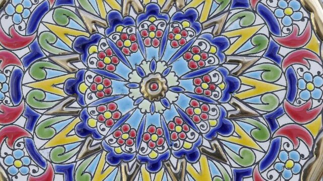 Colorful ceramic plate, Ronda, M&aacute;laga, Andalusia, Spain