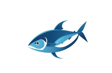 Obraz premium Here's a description and keywords for your image.. Stylized blue tuna fish illustration, aquatic life design.