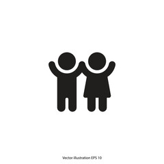 kid icon boy and girl hild happy, vector illustration