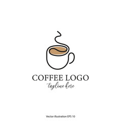 coffee cup monogram logo design for business