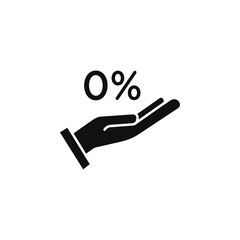 Zero percent icon Symbol mark in Outline style