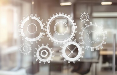 gears on the background of the office