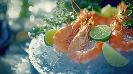 A close-up of a delicious-looking plate of food featuring cooked shrimp, short and sweet