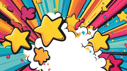 Fototapeta premium Bold Colorful Cartoon Style Art for Creative Quotes