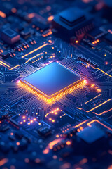 Fototapeta premium Generative AI Microchip Illustration