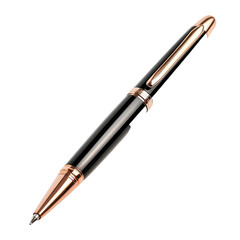 Elegant black and gold luxury pen design. transparent background