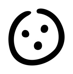 Shocked worried hand drawn emoji