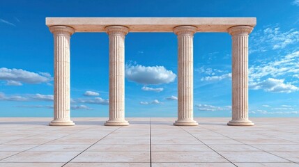 Fototapeta premium Minimalist architectural photo of famous cultural monuments. High Quality