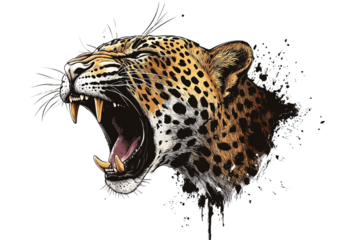 a cheetah with its mouth open